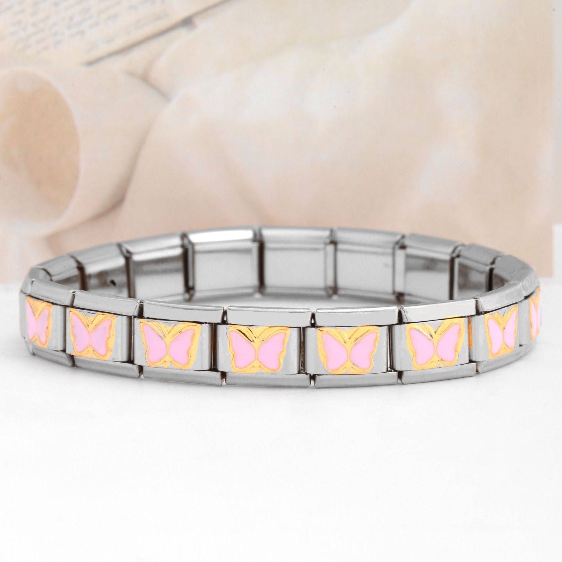 Wholesale Italian Charm Bracelet Stainless Steel Butterfly Series Bracelet Accessories Charms